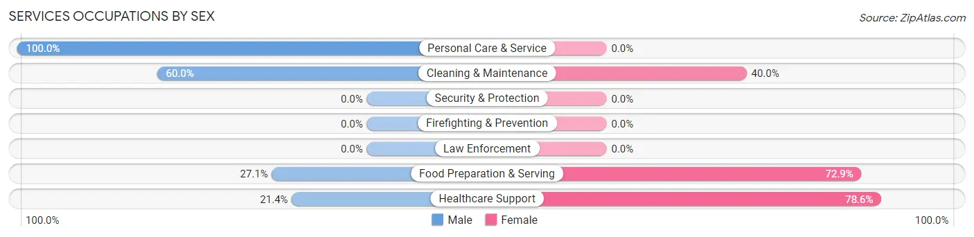 Services Occupations by Sex in South Willard
