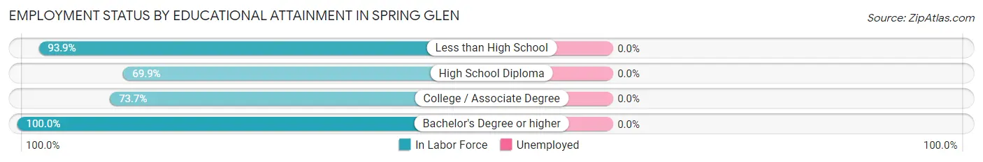 Employment Status by Educational Attainment in Spring Glen