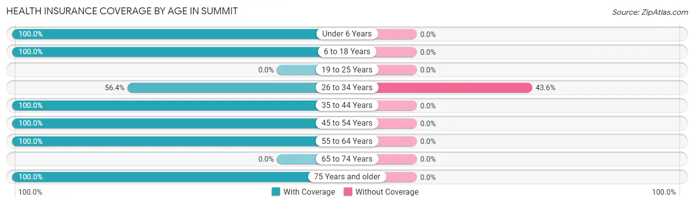 Health Insurance Coverage by Age in Summit