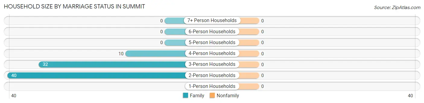 Household Size by Marriage Status in Summit