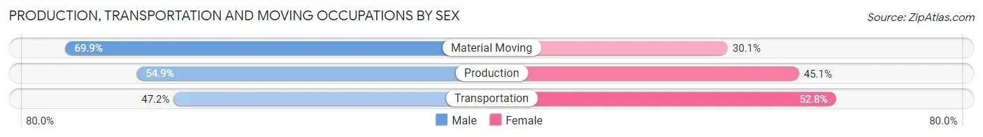 Production, Transportation and Moving Occupations by Sex in Sunset