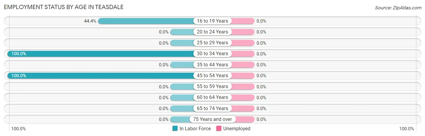 Employment Status by Age in Teasdale
