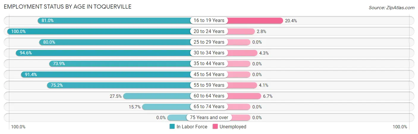 Employment Status by Age in Toquerville
