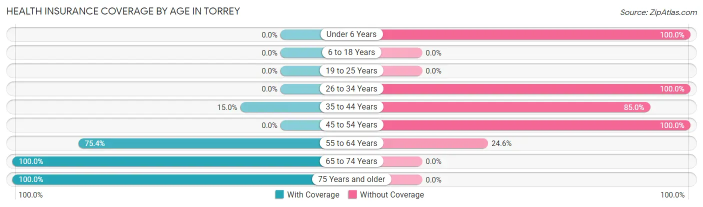 Health Insurance Coverage by Age in Torrey