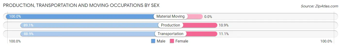 Production, Transportation and Moving Occupations by Sex in Tremonton