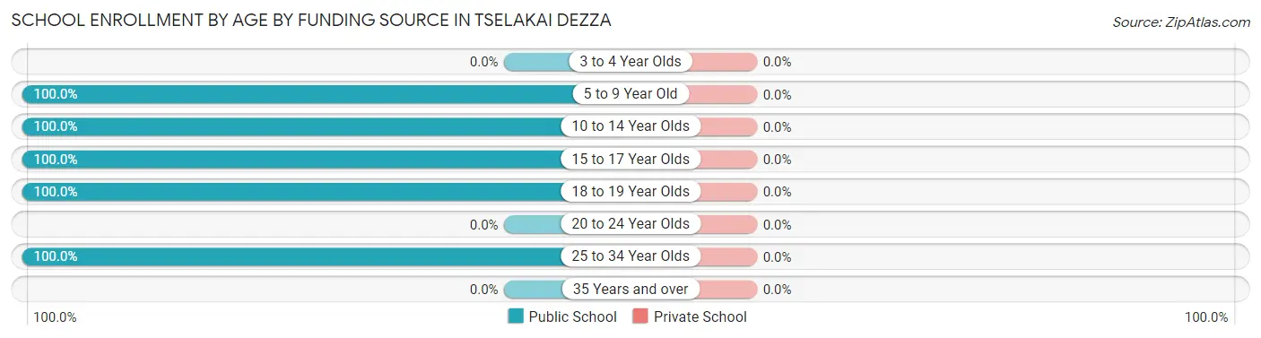 School Enrollment by Age by Funding Source in Tselakai Dezza