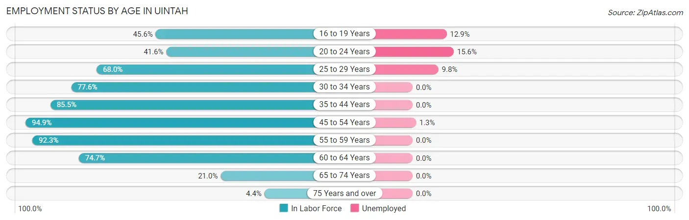 Employment Status by Age in Uintah