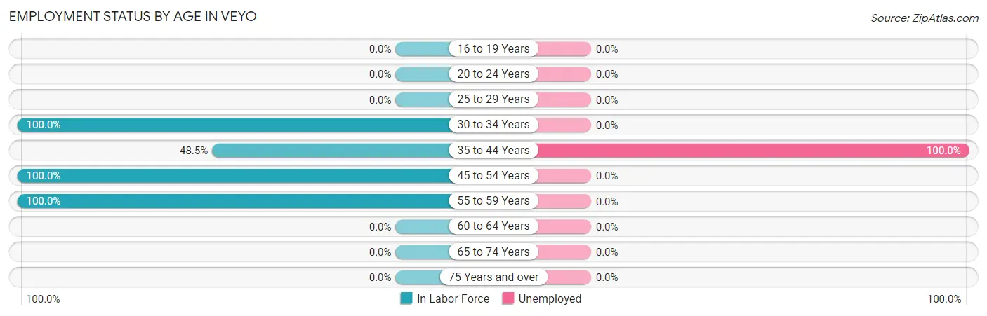 Employment Status by Age in Veyo