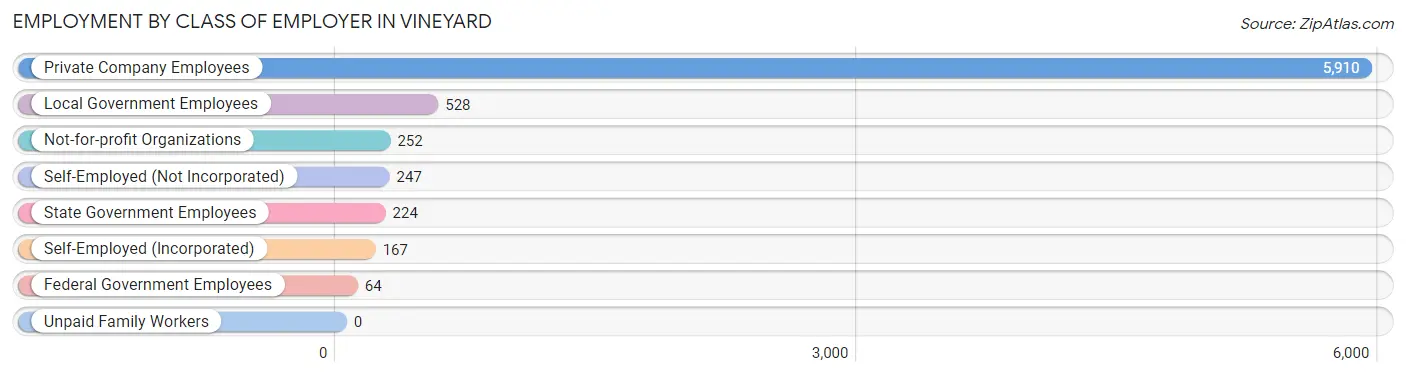 Employment by Class of Employer in Vineyard