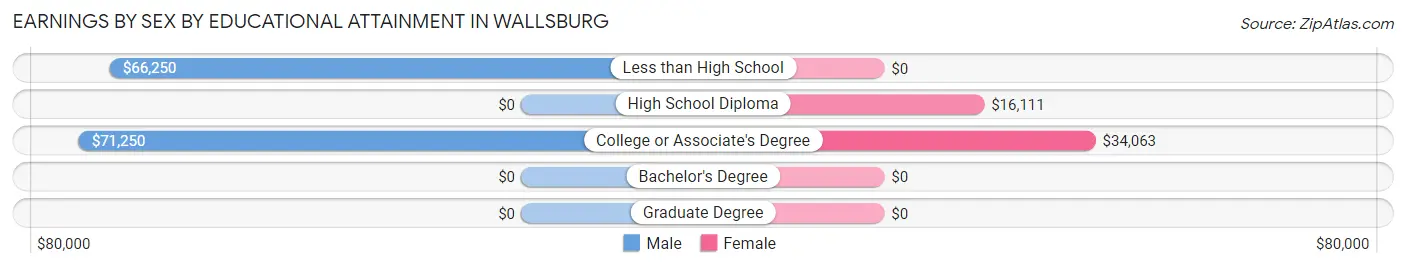Earnings by Sex by Educational Attainment in Wallsburg