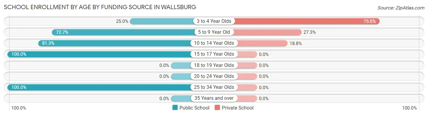 School Enrollment by Age by Funding Source in Wallsburg