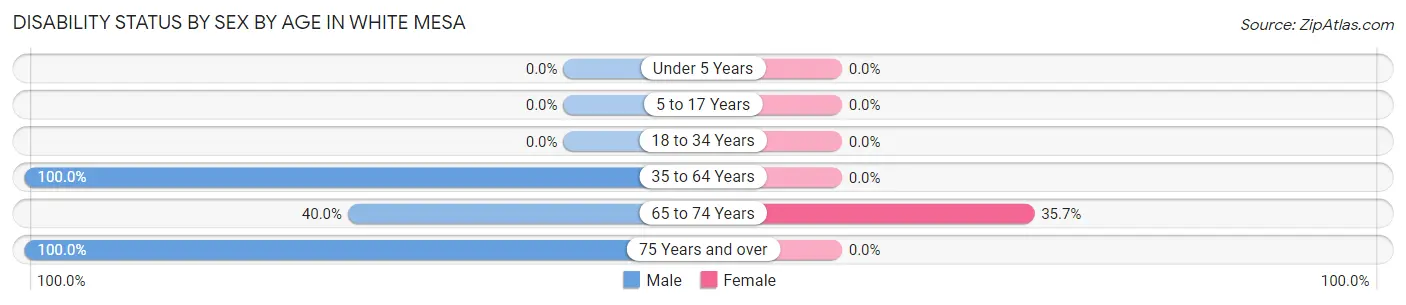 Disability Status by Sex by Age in White Mesa