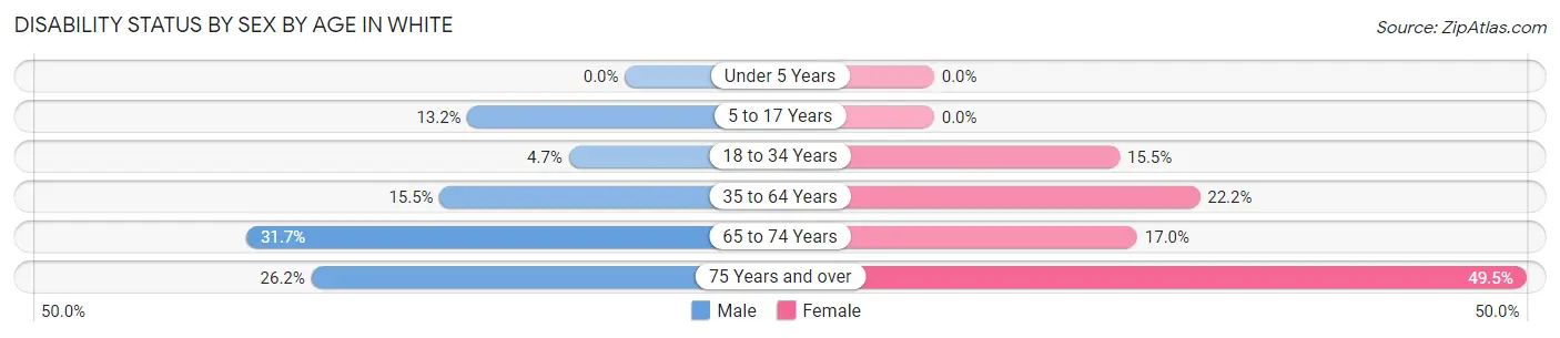 Disability Status by Sex by Age in White