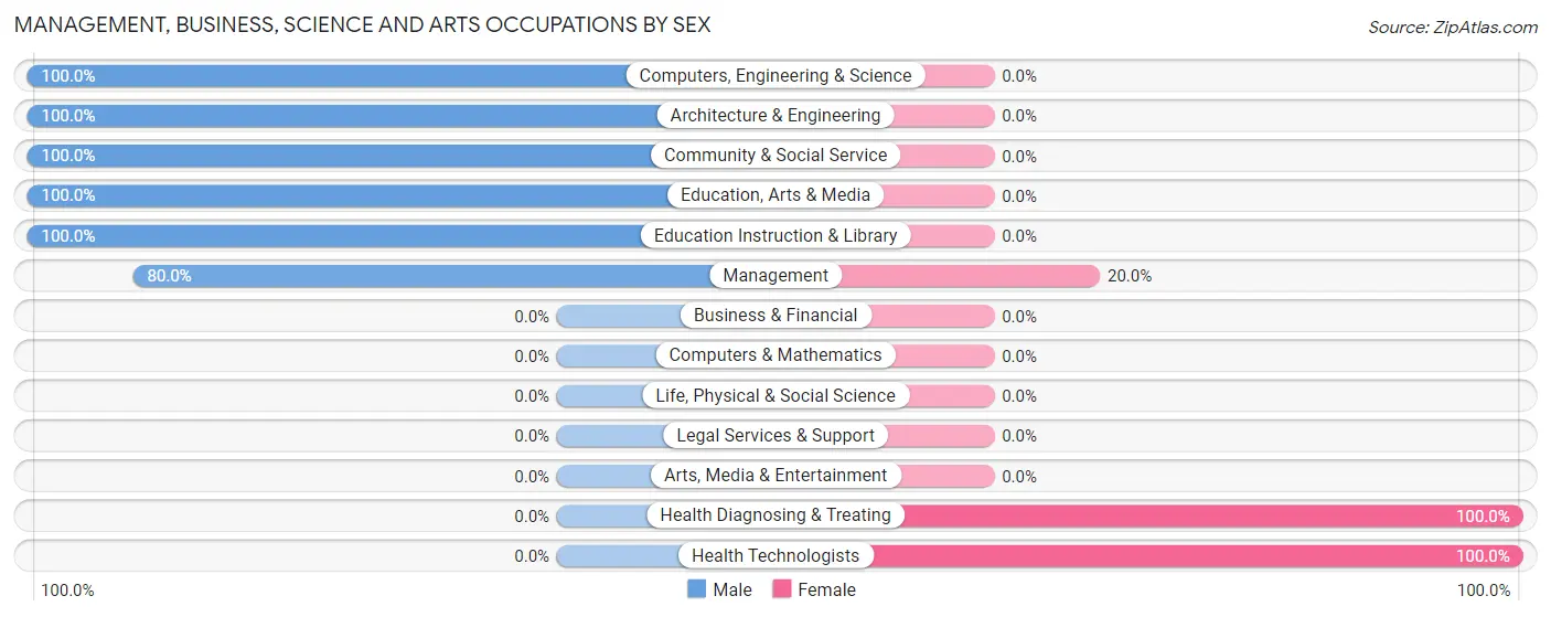 Management, Business, Science and Arts Occupations by Sex in Woodruff