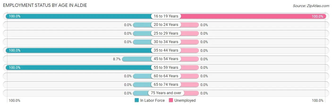 Employment Status by Age in Aldie
