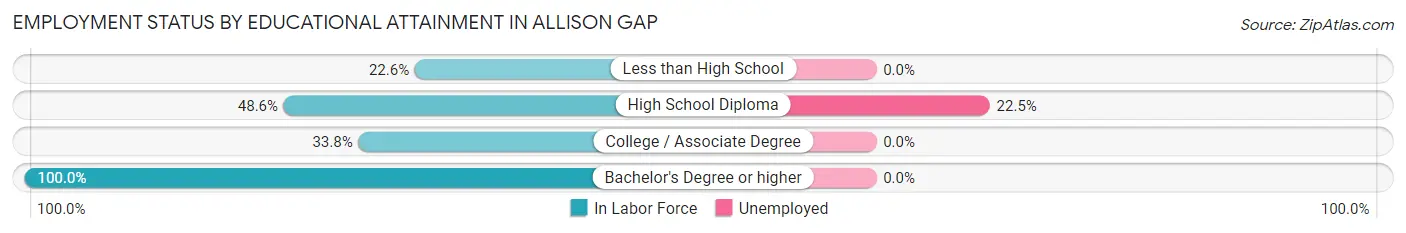 Employment Status by Educational Attainment in Allison Gap