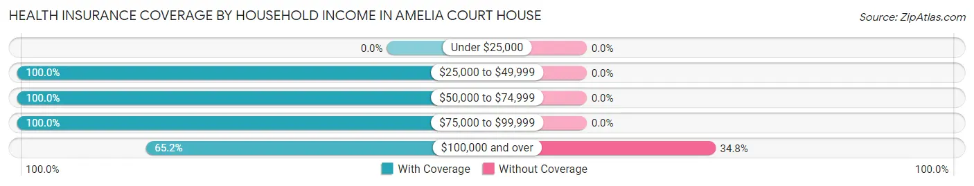 Health Insurance Coverage by Household Income in Amelia Court House