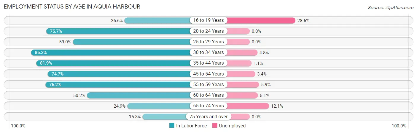 Employment Status by Age in Aquia Harbour