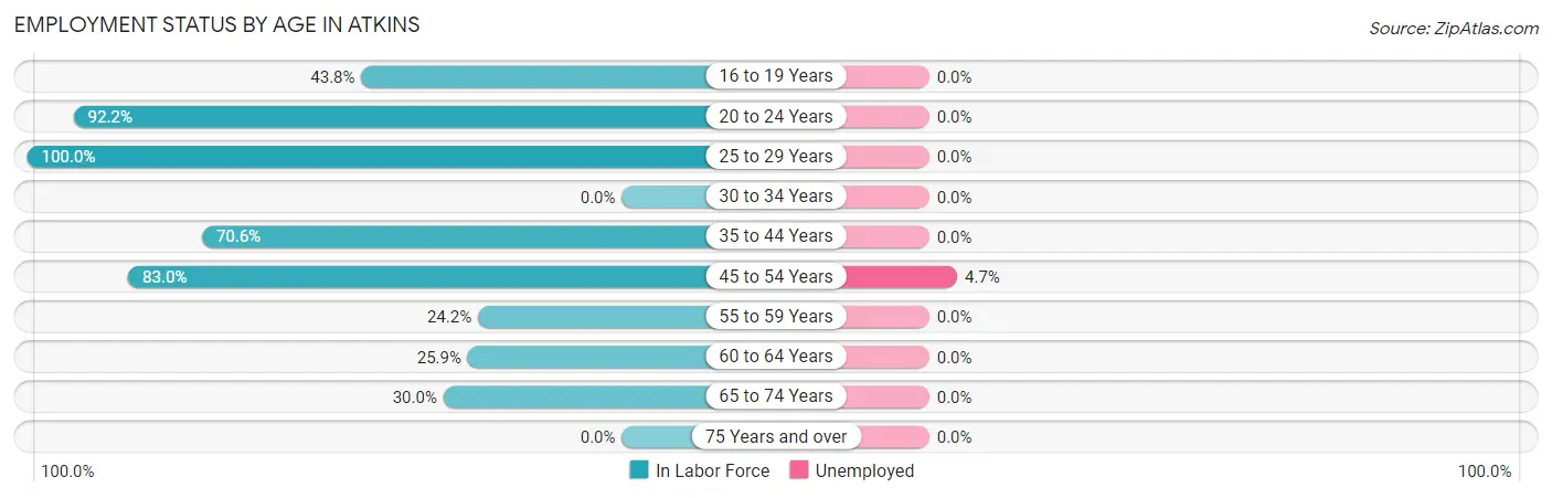 Employment Status by Age in Atkins