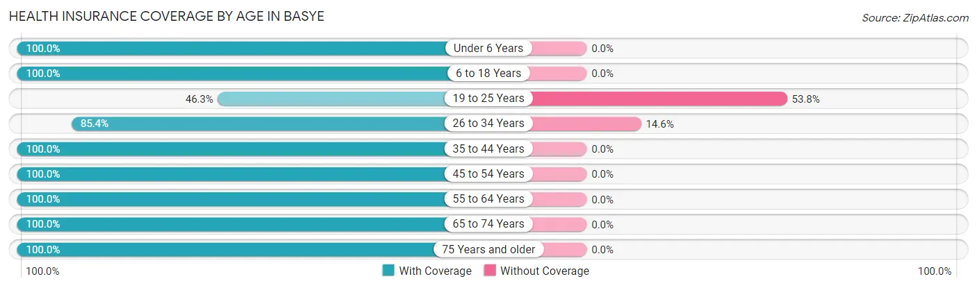 Health Insurance Coverage by Age in Basye