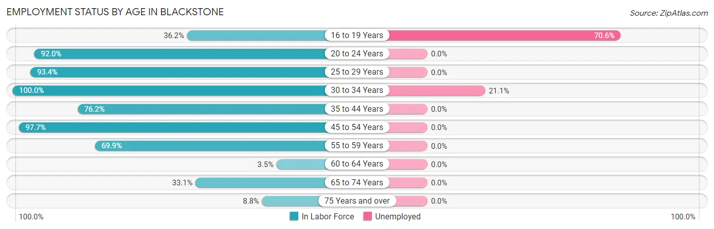 Employment Status by Age in Blackstone