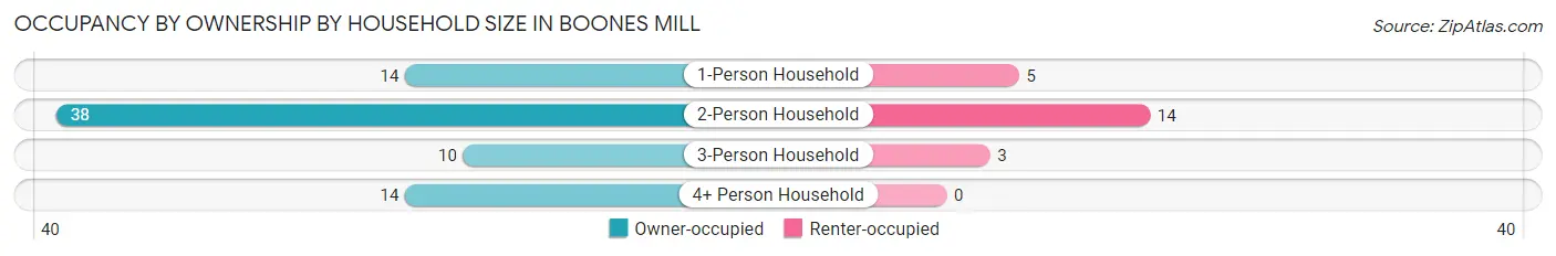 Occupancy by Ownership by Household Size in Boones Mill