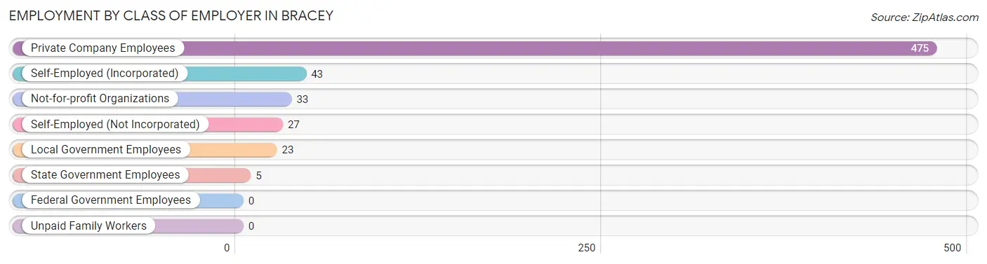 Employment by Class of Employer in Bracey