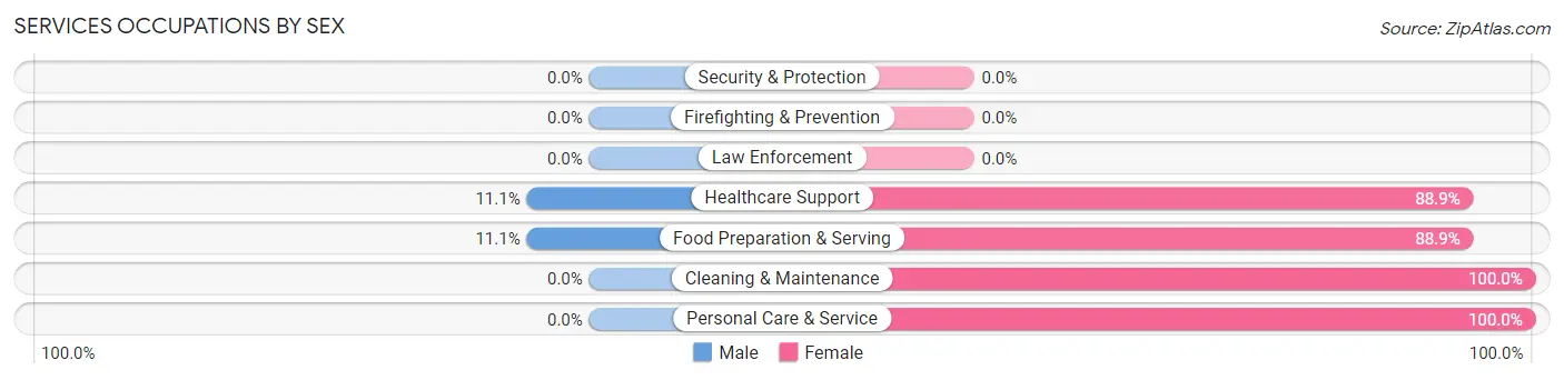 Services Occupations by Sex in Brookneal