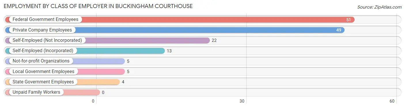 Employment by Class of Employer in Buckingham Courthouse