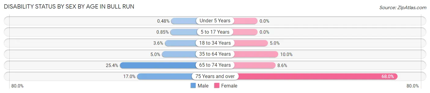 Disability Status by Sex by Age in Bull Run