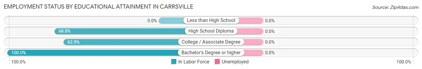 Employment Status by Educational Attainment in Carrsville