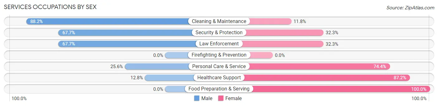 Services Occupations by Sex in Chamberlayne