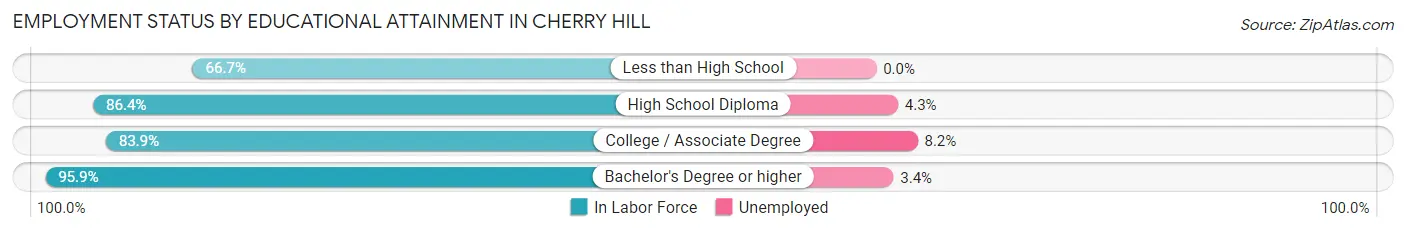 Employment Status by Educational Attainment in Cherry Hill