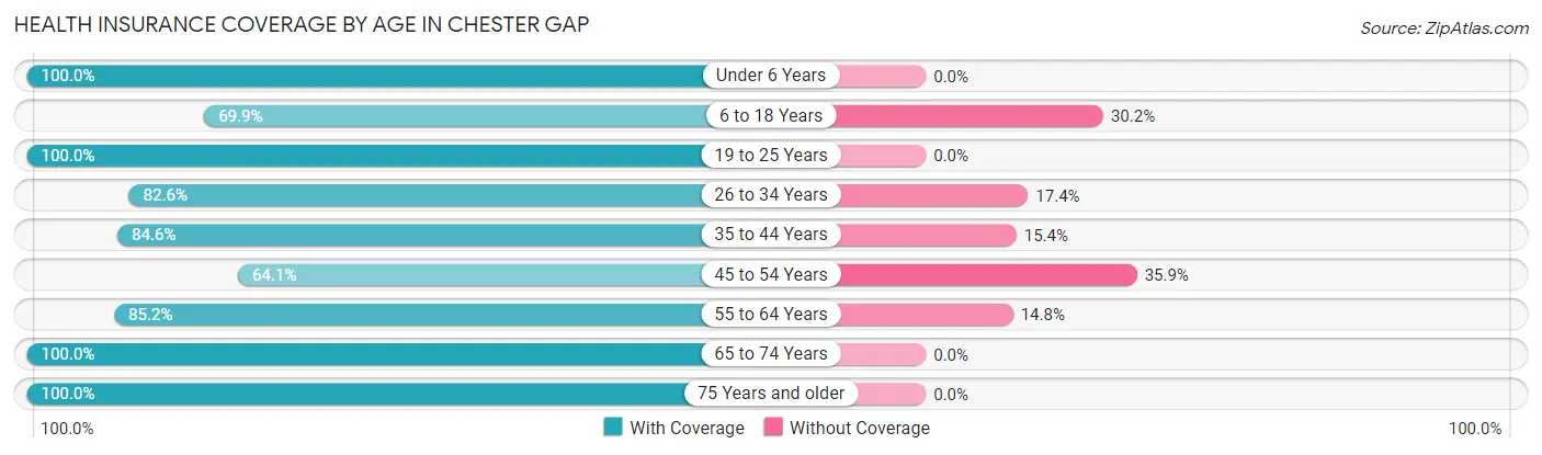 Health Insurance Coverage by Age in Chester Gap