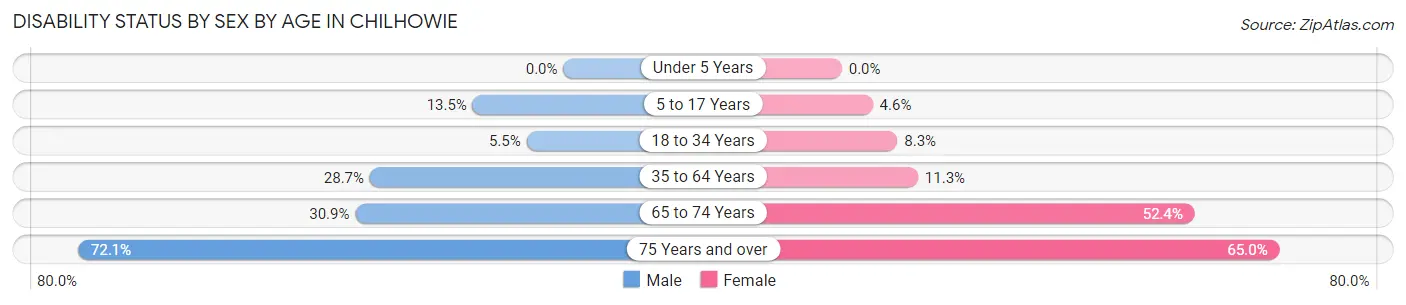 Disability Status by Sex by Age in Chilhowie