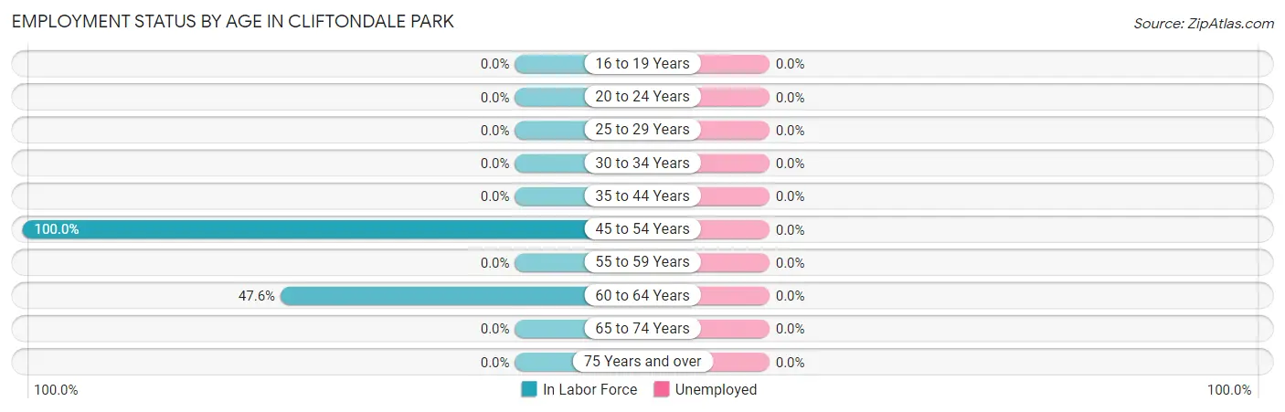 Employment Status by Age in Cliftondale Park