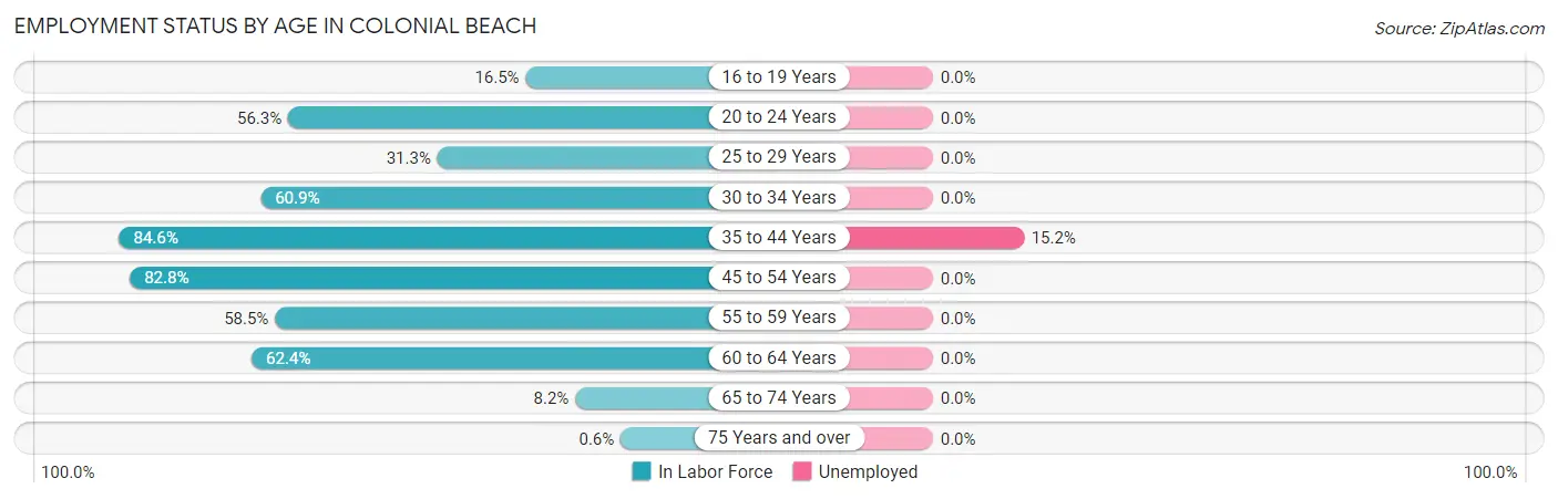 Employment Status by Age in Colonial Beach