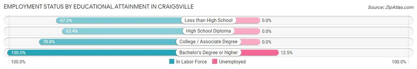 Employment Status by Educational Attainment in Craigsville