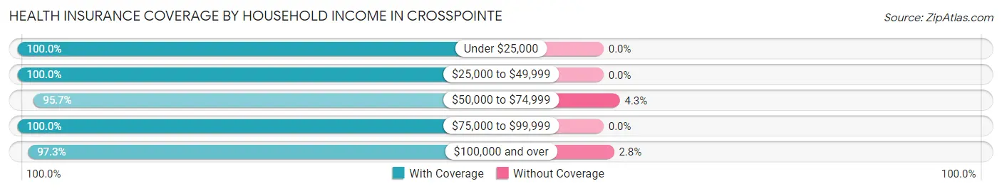 Health Insurance Coverage by Household Income in Crosspointe