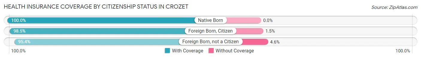 Health Insurance Coverage by Citizenship Status in Crozet