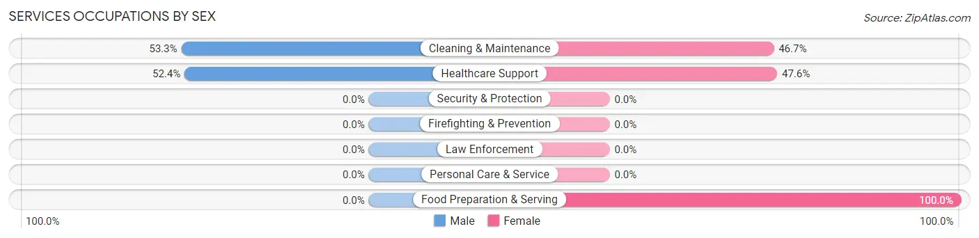 Services Occupations by Sex in Dooms