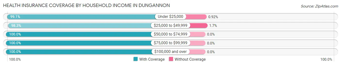 Health Insurance Coverage by Household Income in Dungannon