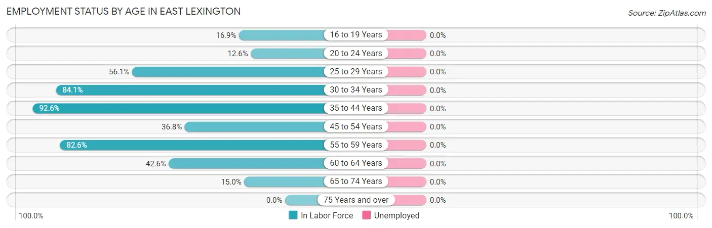 Employment Status by Age in East Lexington