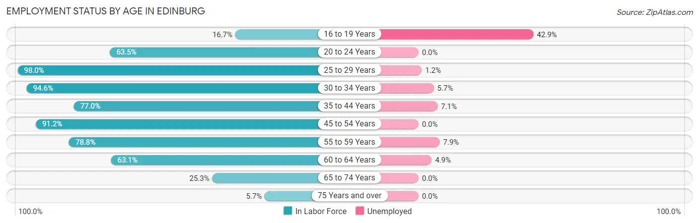 Employment Status by Age in Edinburg