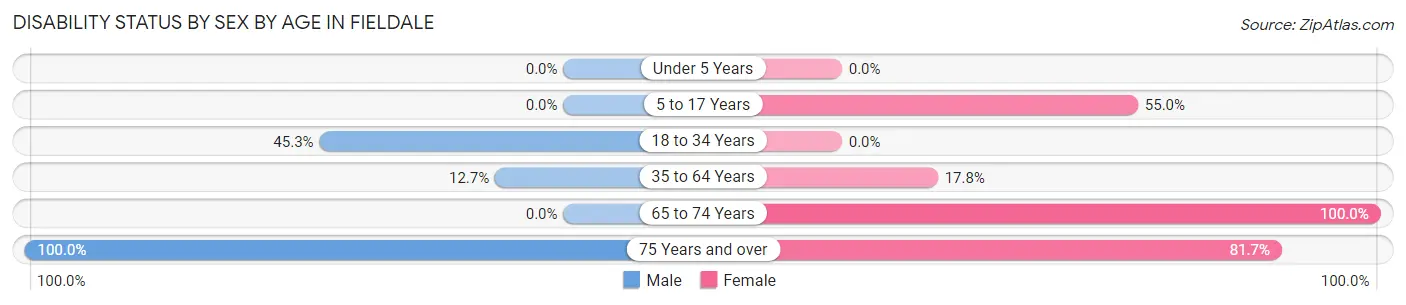 Disability Status by Sex by Age in Fieldale