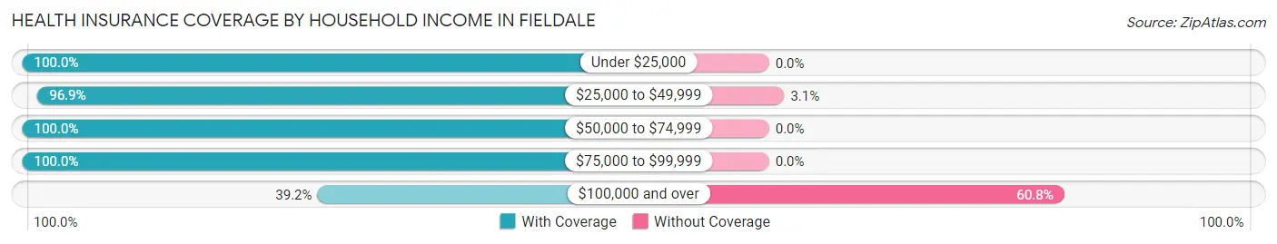 Health Insurance Coverage by Household Income in Fieldale