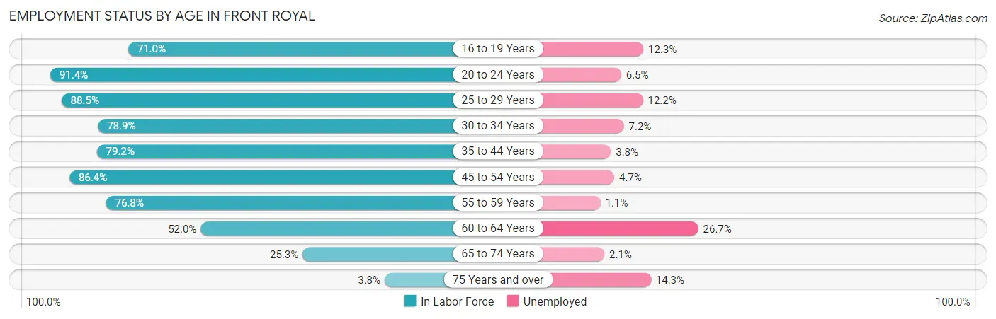 Employment Status by Age in Front Royal