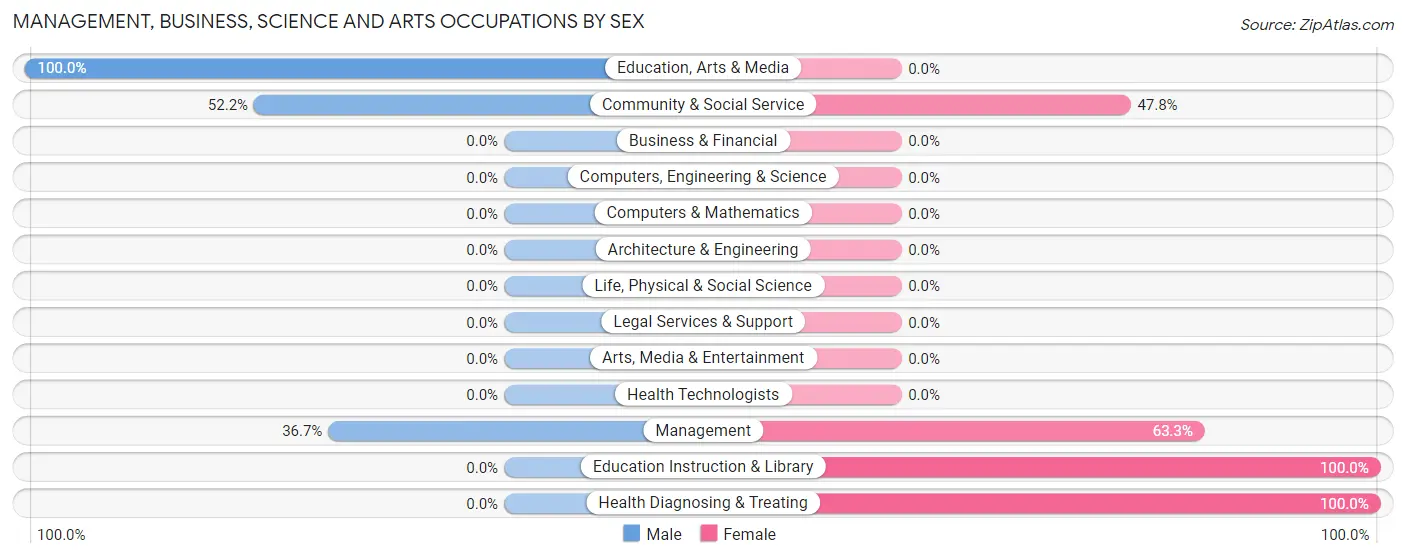 Management, Business, Science and Arts Occupations by Sex in Gargatha