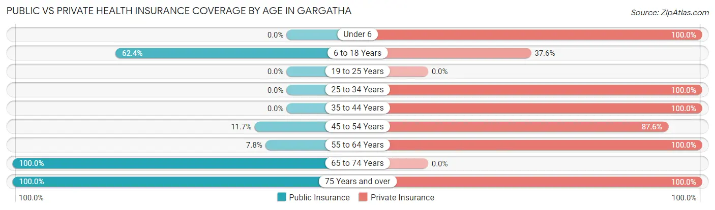 Public vs Private Health Insurance Coverage by Age in Gargatha