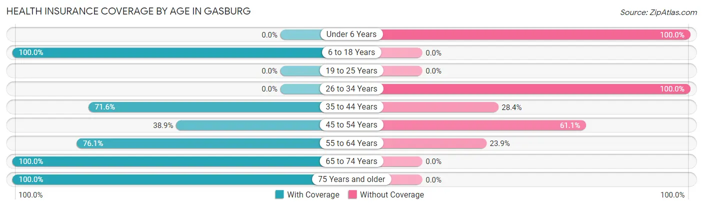 Health Insurance Coverage by Age in Gasburg
